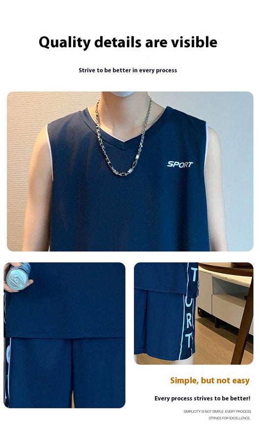 Conjunto Deportivo Casual - Camiseta sin Mangas y Pantalón Corto para Baloncesto - Image 13