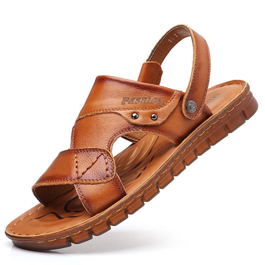 Sandalias Hombre Cuero Gamuza Premium - Calzado Playa Elegante