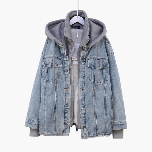 Chaqueta Denim Capucha con Forro de Borrego Sintético para Mujer - Image 2