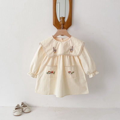 Vestido Infantil Coreano con Bordado de Conejo Animado - Image 6