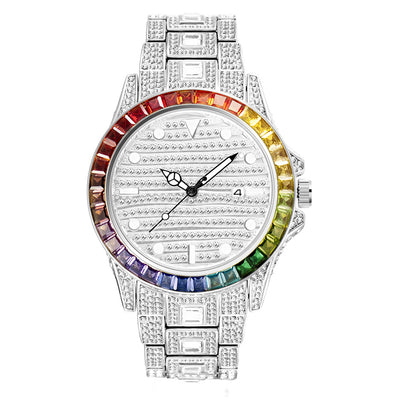 Reloj Inteligente para Hombre Arcoíris Degradado con Diamantes Resistente al Agua - Image 2