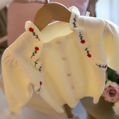 Cardigan para Niña con Encaje y Bordado de Rosas - Image 9