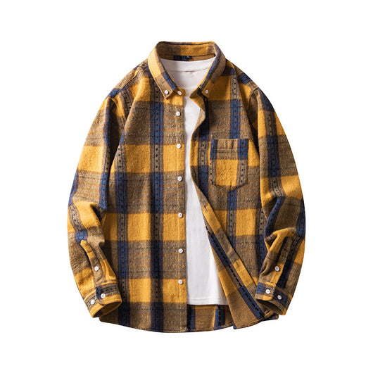 Camisa de Franela a Cuadros para Hombre - Abrigo Casual Grueso Talla Grande Otoño Invierno - Image 8