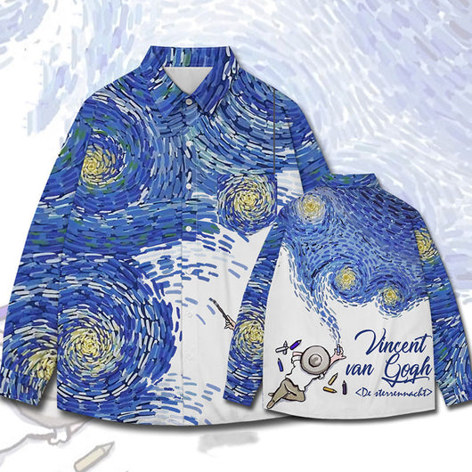 Camisa Manga Larga Unisex Estampado Óleo Artístico Creativo - Image 6