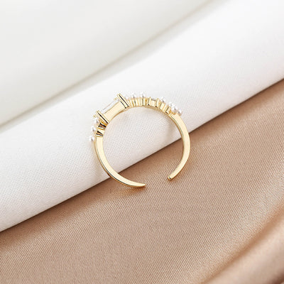 Anillo Cuadrado de Aleación con Piedras Preciosas Incrustadas - Image 2