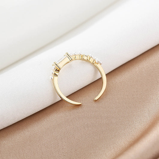 Anillo Cuadrado de Aleación con Piedras Preciosas Incrustadas - Image 2