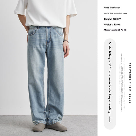 Jeans Rectos Rotos para Hombre en Lavado Claro - Image 5