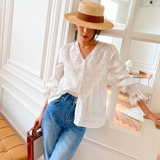 Blusa de Encaje Diseño Francés - Elegancia y Temperamento Femenino - Image 6