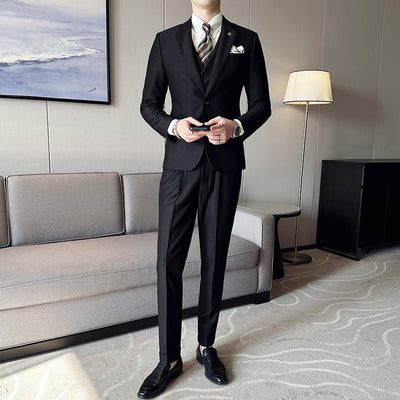 Traje Completo Milano Negro - Saco, Chaleco y Pantalón - Image 2