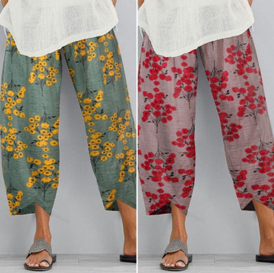 Pantalones Casuales de Verano con Estampado Retro - Largo 9/10 para Mujer - Image 4