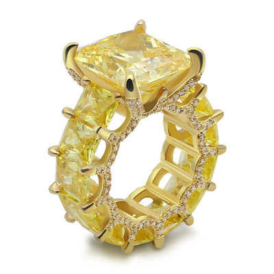 Anillo Octagonal de Plata 925 Amarillo Elegante - Image 10