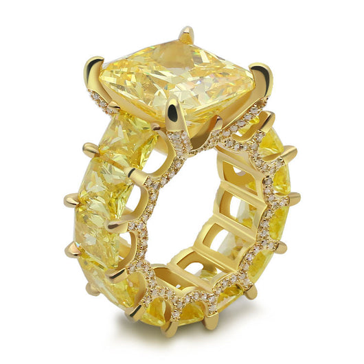 Anillo Octagonal de Plata 925 Amarillo Elegante - Image 10