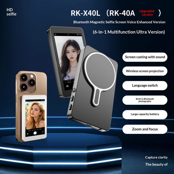 Soporte Magnético para Celular con Pantalla Espejo para Selfies