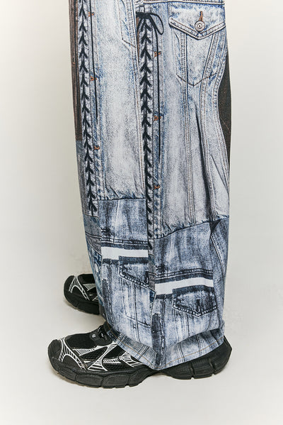 Jeans Vintage con Estampado Digital y Parches Estilo Urbano Americano - Image 10