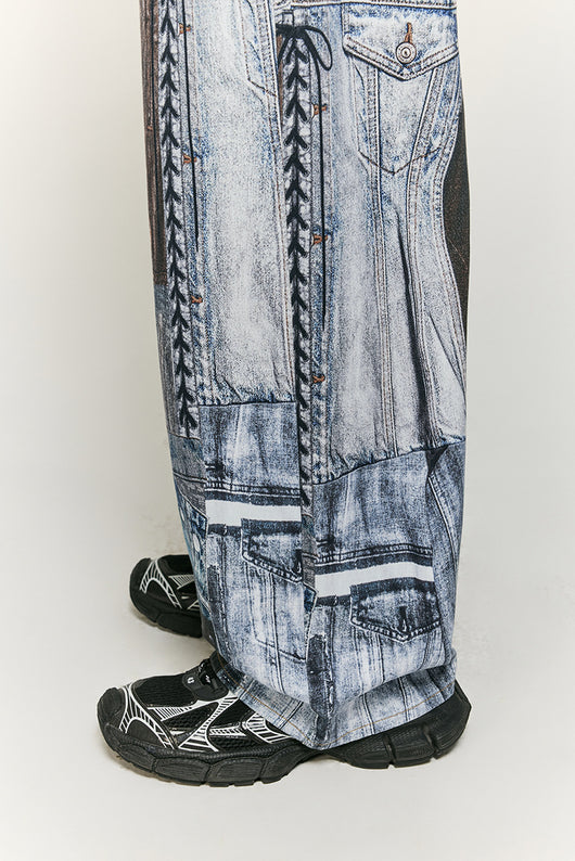 Jeans Vintage con Estampado Digital y Parches Estilo Urbano Americano - Image 10