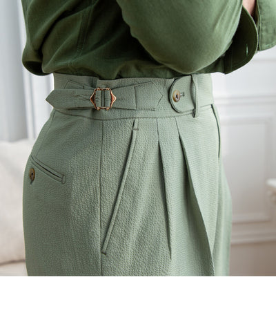 Pantalones Cortos Slim Casual de Seersucker para Hombre - Image 14
