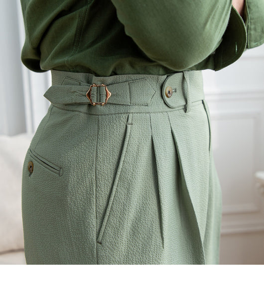 Pantalones Cortos Slim Casual de Seersucker para Hombre - Image 14