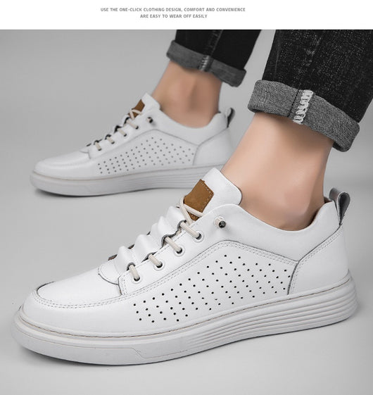 Zapatos Skateboard Cuero Talla Grande Estilo Retro Punching Confort Suave - Image 23