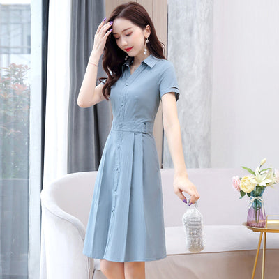 Vestido Camisero Slim Fit Elegante de Corte Occidental - Image 13
