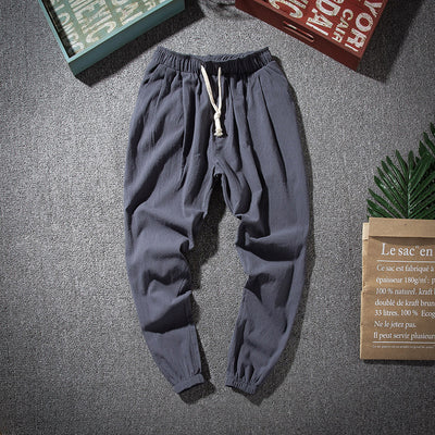 Pantalones de Lino Hombre Estilo Asiático - Cintura Elástica Cómoda y Transpirable - Image 3