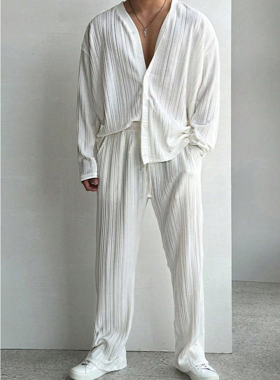 Traje Casual de Dos Piezas con Camisa de Manga Larga - Image 11
