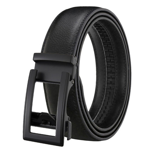 Cinturón de Cuero para Hombre con Hebilla Automática - Doble Capa de Cuero Vacuno