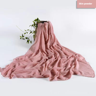 Pañuelo Ligero de Algodón y Lino en Colores Sólidos - Image 16
