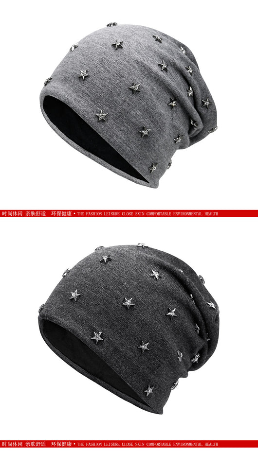 Gorro Hip Hop Invierno con Remaches y Estrella - Beanie Urbano Resistente al Viento - Image 7