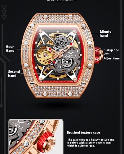 Reloj Automático Mecánico para Hombre con Cristales Engastados - Image 16