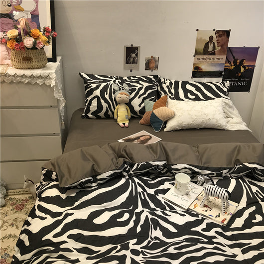 Juego de Cama Estampado Cebra 4 Piezas, Algodón 100% Puro - Image 7