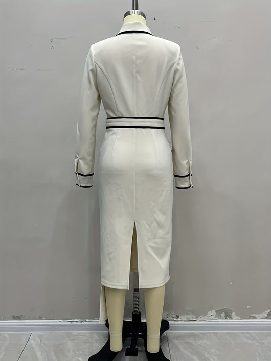 Vestido Camisero Largo Inspirado en la Moda Francesa para Otoño - Image 8