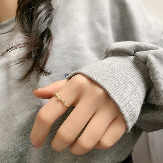 Anillo de Plata Esterlina con Diamantes para Niñas