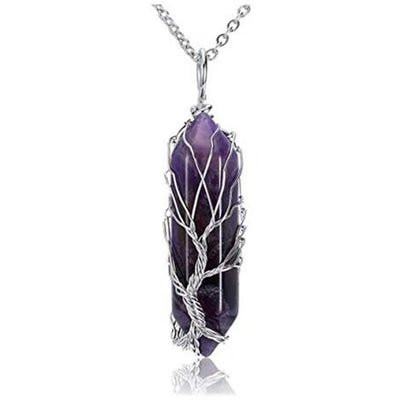 Colgante de Cristal Natural Hexagonal Árbol de la Vida con Enrollado - Image 14