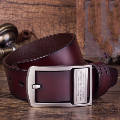 Cinturón de Cuero para Hombre con Hebilla de Pasador - Estilo Casual y Formal
