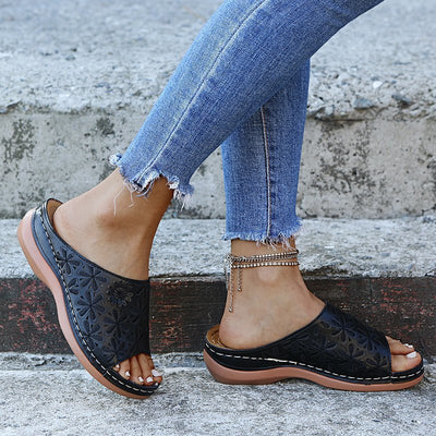 Sandalias Retro Mujer con Flores Caladas - Zapatos de Verano para Exterior - Image 8