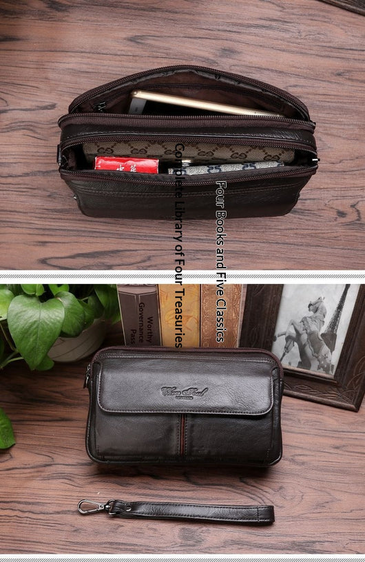 Cartera Clutch de Cuero Genuino Primera Capa para Hombre - Image 14