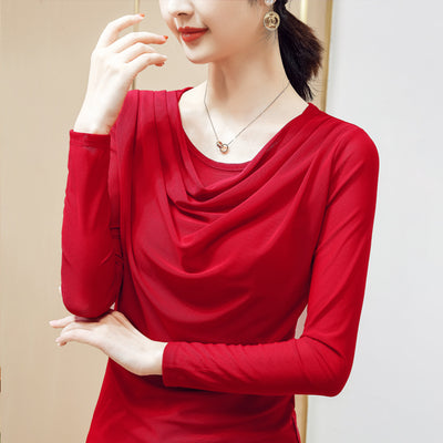 Blusa Plisada de Color Sólido para Mujer - Image 16