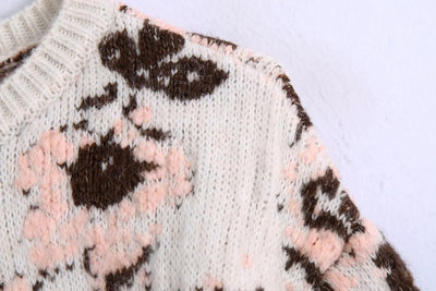Suéter Tejido Slim con Jacquard Floral para Mujer - Image 6