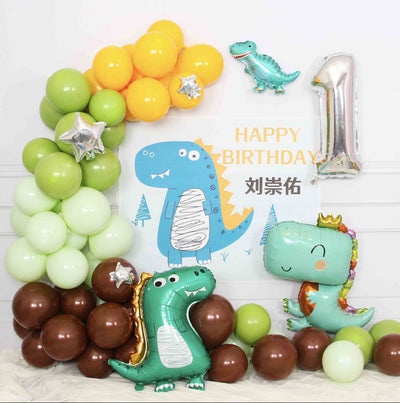 Fondo Decorativo Dinosaurios con Globos para Cumpleaños Infantil - Image 17