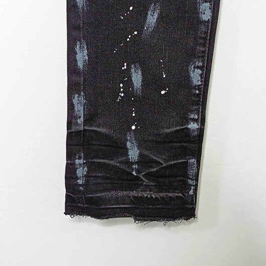 Jeans Rectos Rotos con Efecto Paint Splash y Stretch para Hombre - Image 14