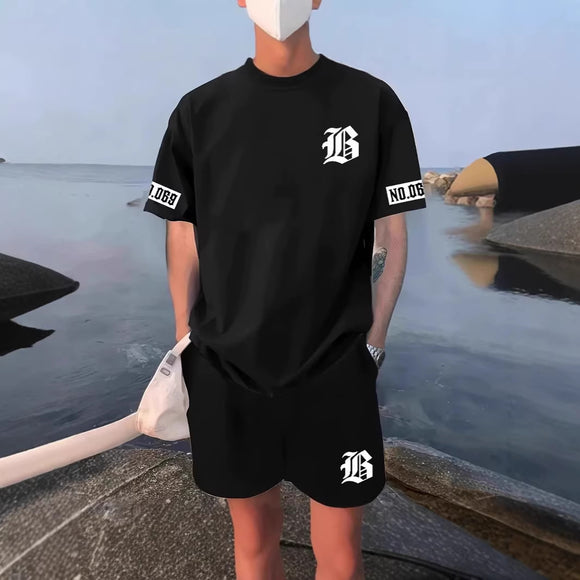 Men's Casual Short Sleeve Tracksuit