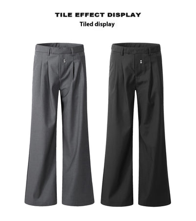 Pantalón Casual Holgado con Pliegues Dobles y Remaches - Image 14