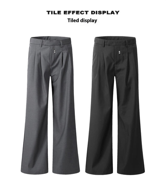 Pantalón Casual Holgado con Pliegues Dobles y Remaches - Image 14