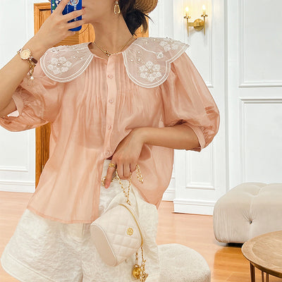 Blusa Cuello Muñeca Francesa en Tencel - Image 11