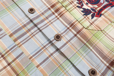 Camisa Polo Casual con Bolsillo Bordado y Cuadros - Image 8