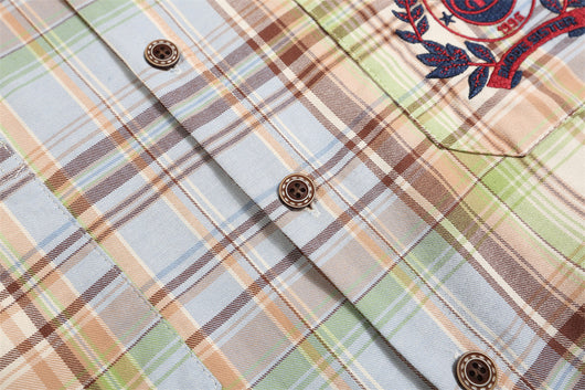 Camisa Polo Casual con Bolsillo Bordado y Cuadros - Image 8