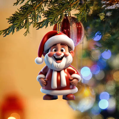 Adorno Navideño Acrílico Santa Claus - Decoración Festiva Premium