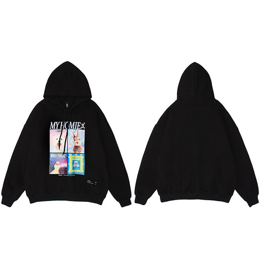 Sudadera Estampada Animal con Capucha Holgada para Parejas - Image 11