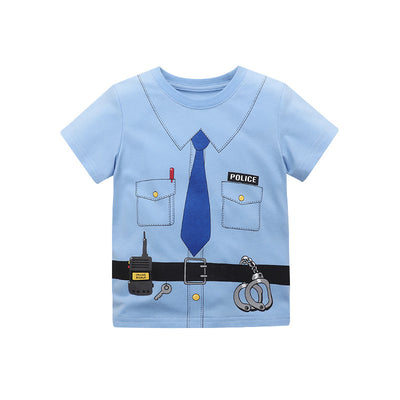 Playera Infantil de Verano con Estampado y Bordado de Dibujos Animados - Image 7