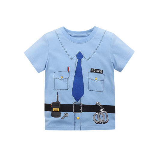 Playera Infantil de Verano con Estampado y Bordado de Dibujos Animados - Image 7
